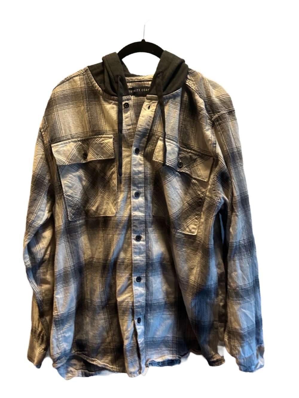 Trinity Coast Hooded Button-Up Jacket - Gray